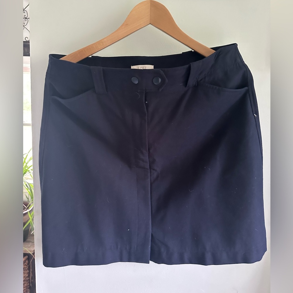 Loft above knee navy blue skirt size 10